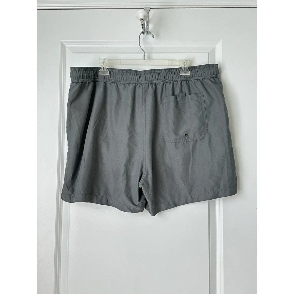 George Men's Pull On Swim  Trunks Shorts XL(40-42) Elastic Waist Drawstring Grey